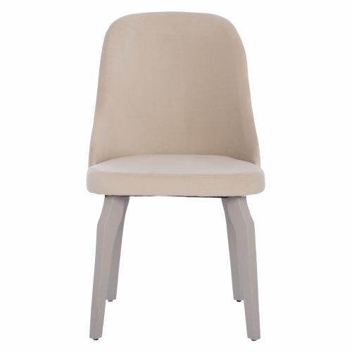 CHAIR ESPERANZA MADE OF VELVET ECRU WITH WOODEN LEGS 50x66x90 cm