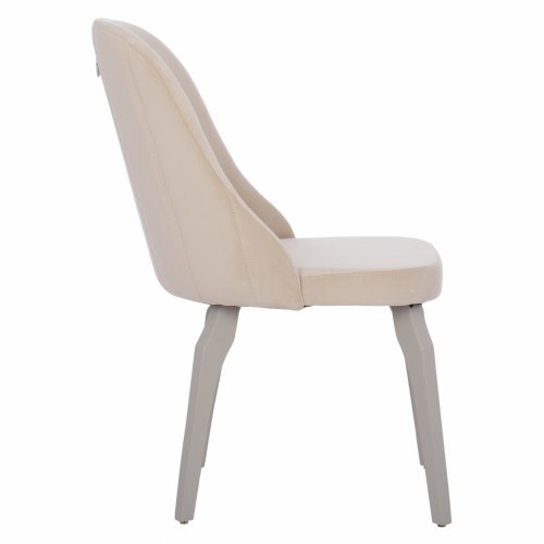 CHAIR ESPERANZA MADE OF VELVET ECRU WITH WOODEN LEGS 50x66x90 cm