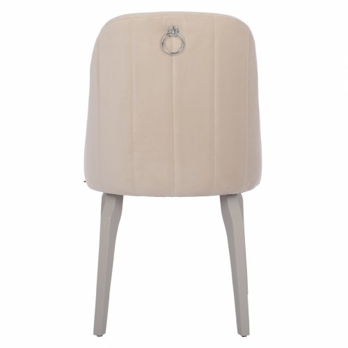CHAIR ESPERANZA MADE OF VELVET ECRU WITH WOODEN LEGS 50x66x90 cm