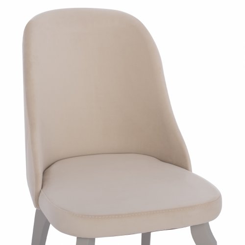 CHAIR ESPERANZA MADE OF VELVET ECRU WITH WOODEN LEGS 50x66x90 cm