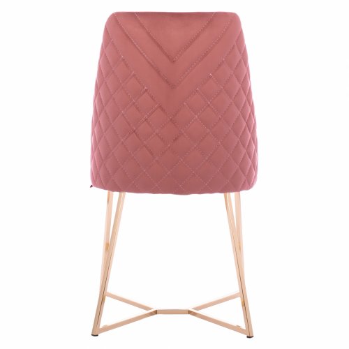 STUHL "ROSALIND" AUS ROSE SAMT MIT METALLGESTELL GOLD 49x62x93 cm