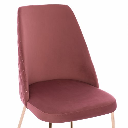 STUHL "ROSALIND" AUS ROSE SAMT MIT METALLGESTELL GOLD 49x62x93 cm