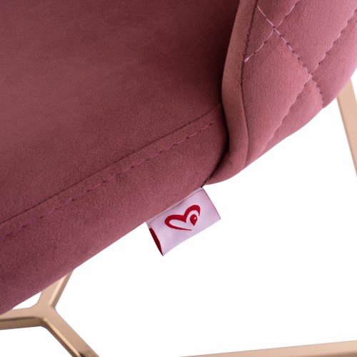 STUHL "ROSALIND" AUS ROSE SAMT MIT METALLGESTELL GOLD 49x62x93 cm