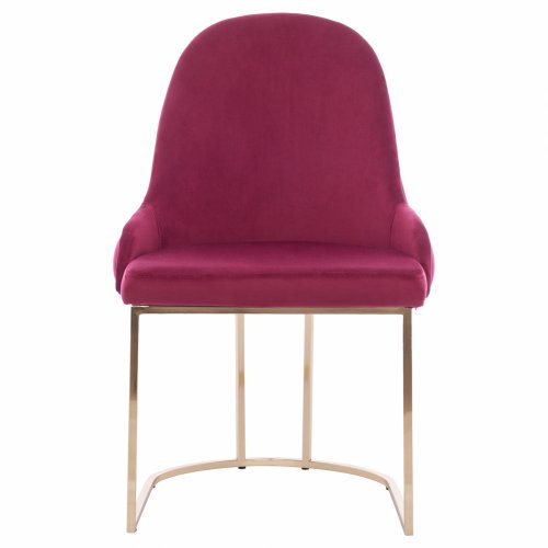 CHAIR LILIANA MADE OF BORDEAUX VELVET WITH METAL GOLD BASE 55x64x90 cm