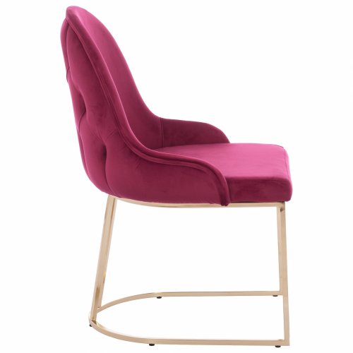 CHAIR LILIANA MADE OF BORDEAUX VELVET WITH METAL GOLD BASE 55x64x90 cm