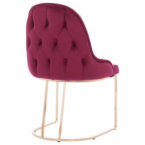 CHAIR LILIANA MADE OF BORDEAUX VELVET WITH METAL GOLD BASE 55x64x90 cm