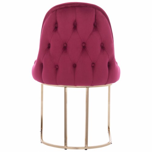 CHAIR LILIANA MADE OF BORDEAUX VELVET WITH METAL GOLD BASE 55x64x90 cm