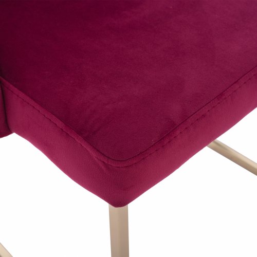 CHAIR LILIANA MADE OF BORDEAUX VELVET WITH METAL GOLD BASE 55x64x90 cm