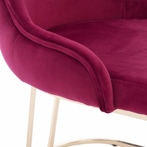 CHAIR LILIANA MADE OF BORDEAUX VELVET WITH METAL GOLD BASE 55x64x90 cm