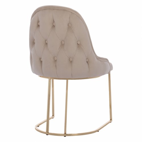 CHAIR LILIANA MADE OF ECRU VELVET WITH METAL GOLD BASE 55x64x90 cm