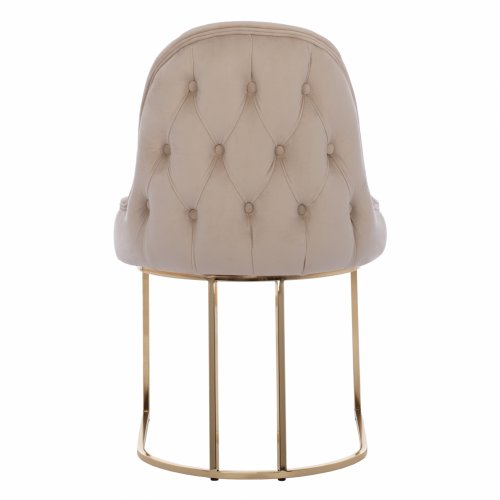 CHAIR LILIANA MADE OF ECRU VELVET WITH METAL GOLD BASE 55x64x90 cm