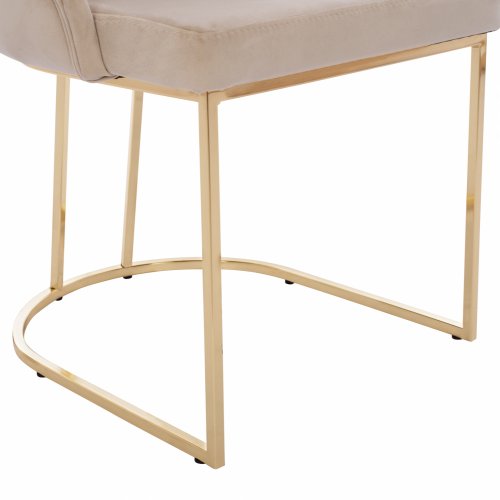 CHAIR LILIANA MADE OF ECRU VELVET WITH METAL GOLD BASE 55x64x90 cm