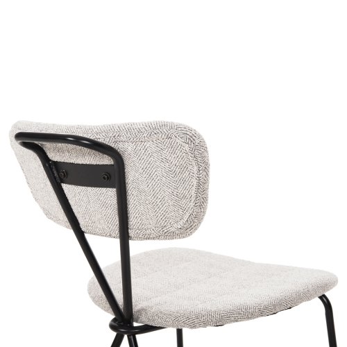ESSZIMMERSTUHL DORY METALLRAHMEN IN SCHWARZ - STOFF IN HELLGRAU 48,5x61x76Hcm