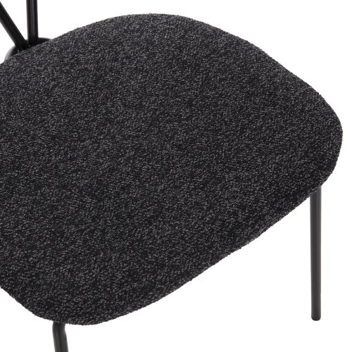 ESSZIMMERSTUHL DORY METALLRAHMEN IN SCHWARZ-STOFF IN DUNKELGRAU 48,5x61x76Hcm