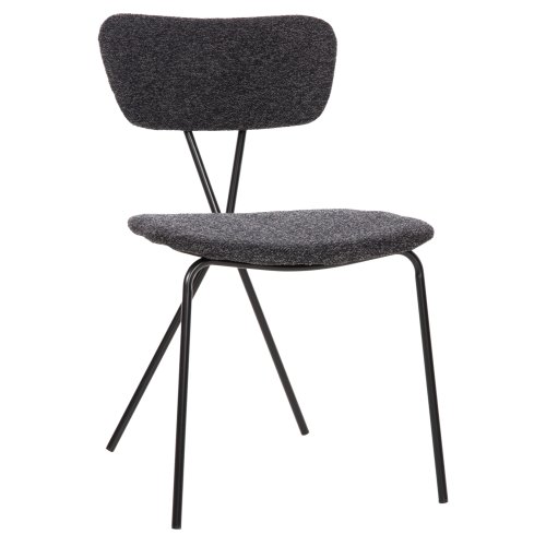 ESSZIMMERSTUHL DORY METALLRAHMEN IN SCHWARZ-STOFF IN DUNKELGRAU 48,5x61x76Hcm
