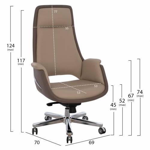 ΚΑΡΕΚΛΑ ΓΡΑΦΕΙΟΥ SUPERIOR ΜΠΕΖ ΜΟΚΑ 69x70x124 εκ.