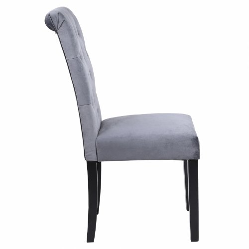 STUHL "ROXIE" AUS GRAUEM SAMT MIT HOLZFÜßEN 46,5x61,5x100 cm