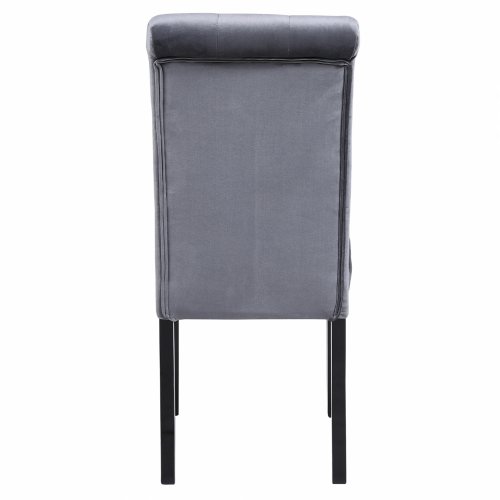 STUHL "ROXIE" AUS GRAUEM SAMT MIT HOLZFÜßEN 46,5x61,5x100 cm
