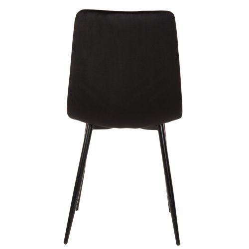 STUHL LATRELL AUS SCHWARZEM SAMT MIT SCHWARZEN METALLBEINEN 43x54x88cm