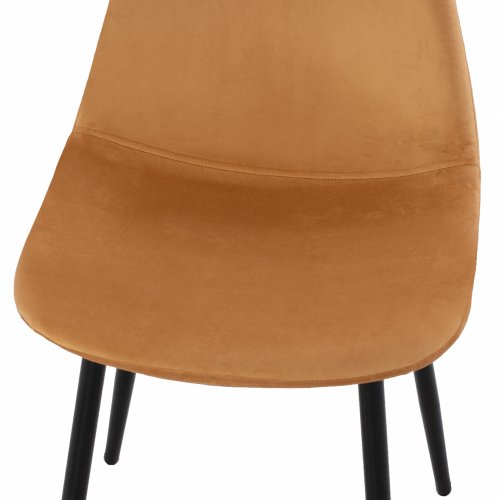 STUHL "LEONARDO" AUS SAMT GOLD MIT METALLBEINEN 45x47x87 cm