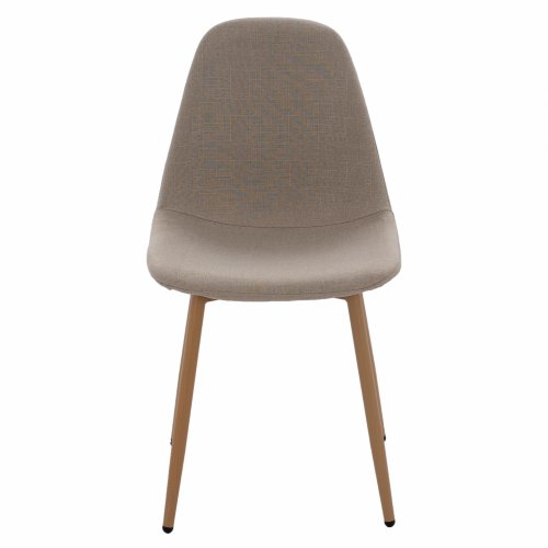 STUHL "LEONARDO" AUS BEIGEM STOFF MIT METALLBEINEN 45x47x87 cm