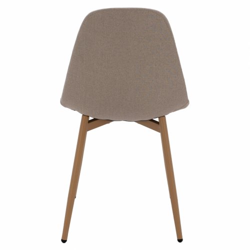 STUHL "LEONARDO" AUS BEIGEM STOFF MIT METALLBEINEN 45x47x87 cm