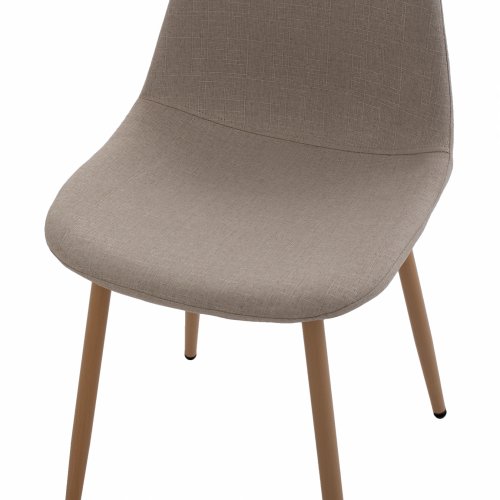 STUHL "LEONARDO" AUS BEIGEM STOFF MIT METALLBEINEN 45x47x87 cm