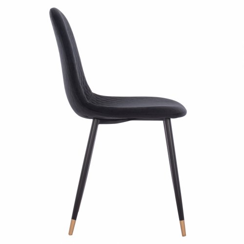 Stuhl Lucille mit Samtstoff in schwarz
