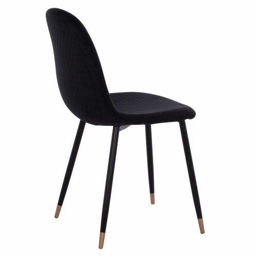 Stuhl Lucille mit Samtstoff in schwarz