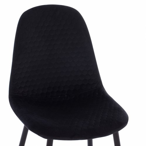 Stuhl Lucille mit Samtstoff in schwarz