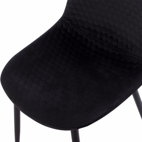 Stuhl Lucille mit Samtstoff in schwarz