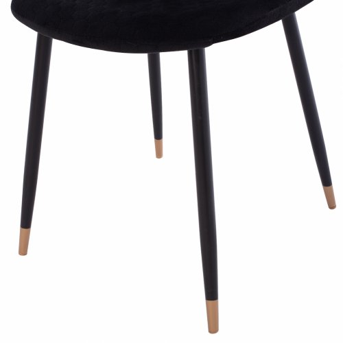 Stuhl Lucille mit Samtstoff in schwarz