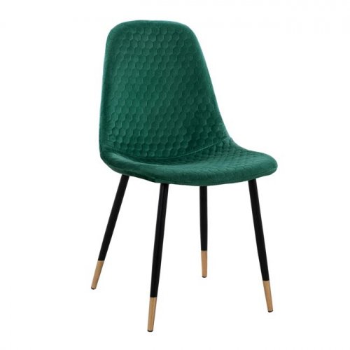 Stuhl Lucille mit Samtstoff in Grasgrün