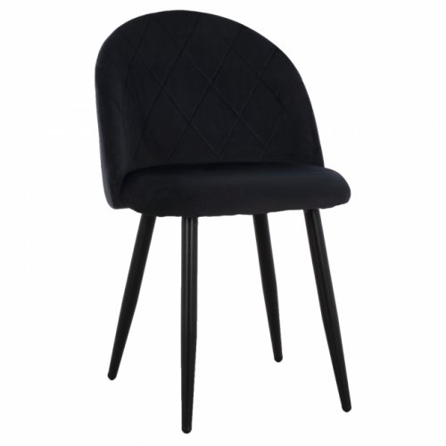 ΚΑΡΕΚΛΑ ODED ΜΕ ΜΕΤΑΛΛΙΚΑ ΜΑΥΡΑ ΠΟΔΙΑ & ΒΕΛΟΥΔΟ ΜΑΥΡΟ 49x57x79Υ εκ.