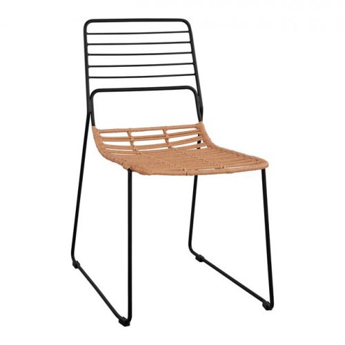 ΚΑΡΕΚΛΑ ΜΕΤΑΛΛΙΚΗ ALLEGRA ΜΕ WICKER ΜΠΕΖ 51x54x83Υ εκ.