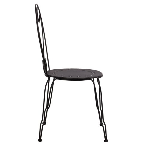 Outdoor-Stuhl aus Metall mit Verzierung in Anthrazit