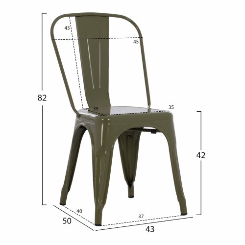 Outdoor Stühle günstig kaufen | Design Stuhl "Melita", in olivgrün