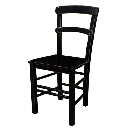 Caféstuhl aus Buchenholz in schwarzer Patina-Farbe