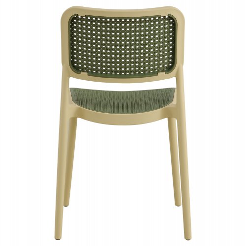 STUHL AUS POLYPROPYLEN IN BEIGE UND GRÜNEM GEFLECHT 41x49x102 cm - Nächstes Erscheinungsdatum: 01.08.2024