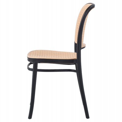 CHAIR POLYPROPYLENE BLACK WITH BEIGE SEAT AND BACKREST 41x49x102cm