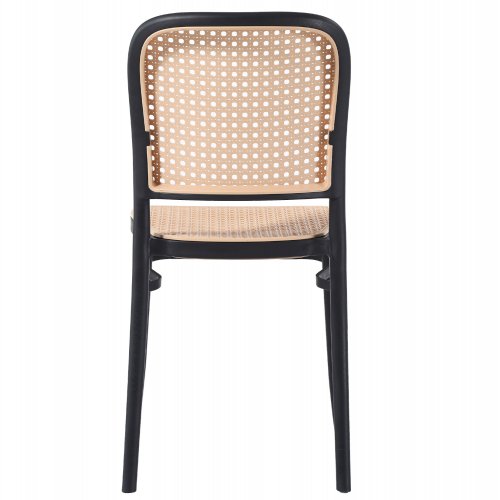 CHAIR POLYPROPYLENE BLACK WITH BEIGE SEAT AND BACKREST 41x49x102cm