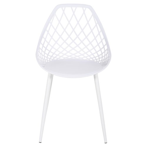 STUHL POLYPROPYLEN IN WEISSER FARBE MIT WEISSEN METALLBEINEN 52x53x82Hcm
