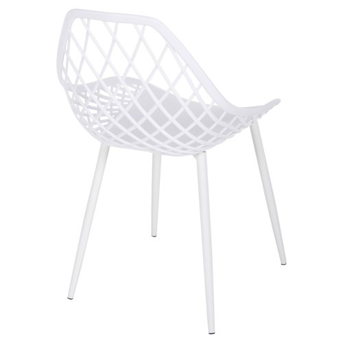 STUHL POLYPROPYLEN IN WEISSER FARBE MIT WEISSEN METALLBEINEN 52x53x82Hcm