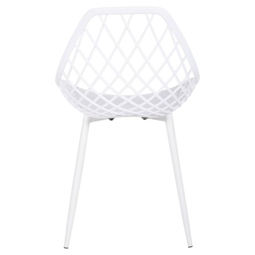 STUHL POLYPROPYLEN IN WEISSER FARBE MIT WEISSEN METALLBEINEN 52x53x82Hcm