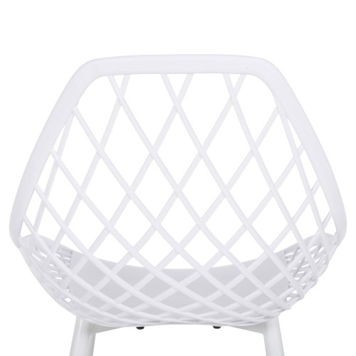 STUHL POLYPROPYLEN IN WEISSER FARBE MIT WEISSEN METALLBEINEN 52x53x82Hcm