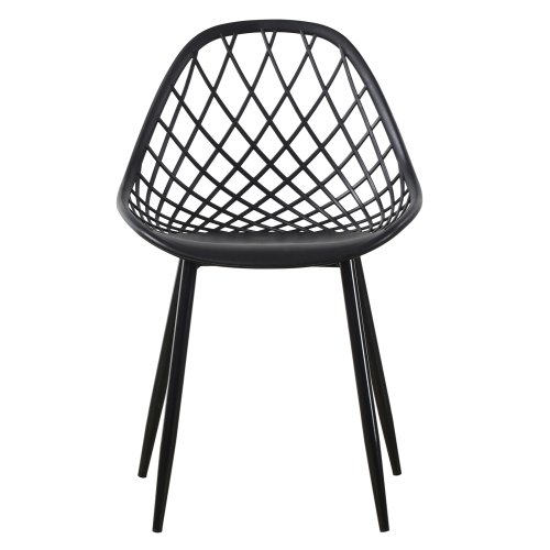 STUHL POLYPROPYLEN IN SCHWARZ MIT SCHWARZEN METALLBEINEN 52x53x82 cm