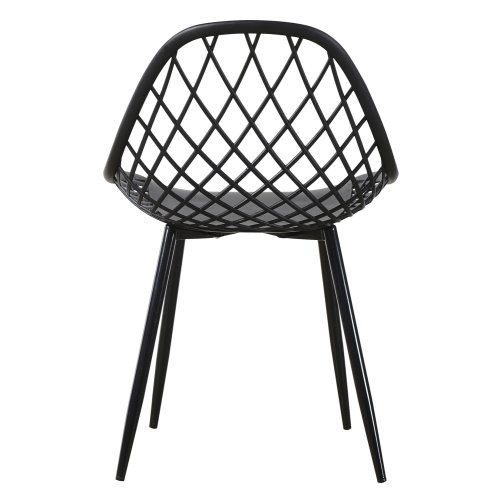 STUHL POLYPROPYLEN IN SCHWARZ MIT SCHWARZEN METALLBEINEN 52x53x82 cm