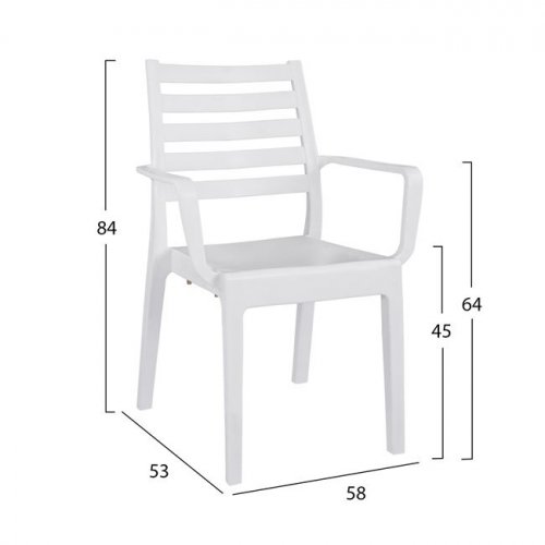 Stapelbarer Stuhl "JARDIN" aus Polypropylen in Weiss