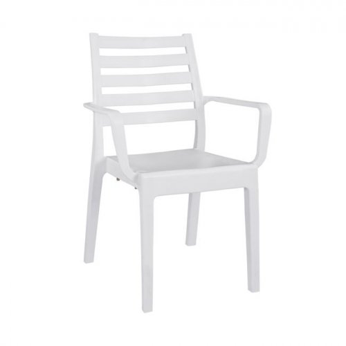 Stapelbarer Stuhl "JARDIN" aus Polypropylen in Weiss