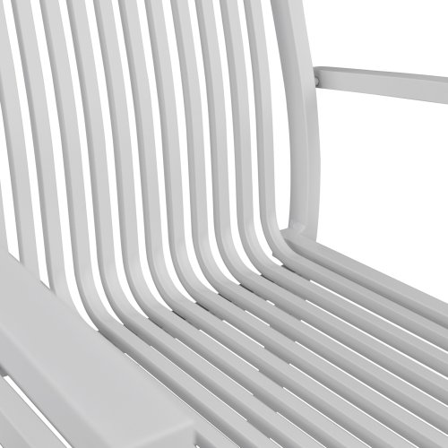 Stuhl aus weißem Aluminium mit Armlehnen